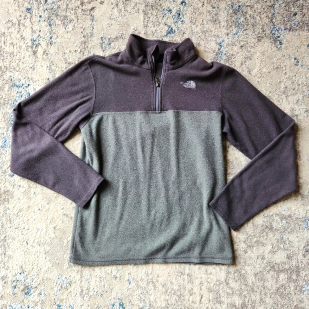 The North Face Boys Size‎ XL Two Tone Grey 1/4 Zip Fleece Pullover